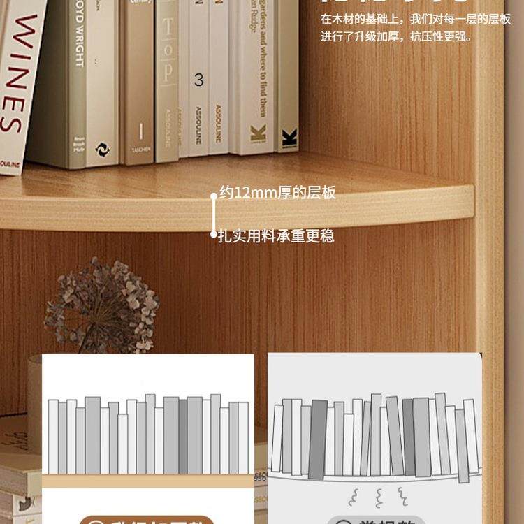 转角置物架墙角收纳柜转柜书房拐角置物角柜边23新款书旁边侧桌柜