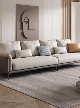新款轻奢科技布位布艺沙发沙小户型简约现代客MVJ用厅三人实型乳