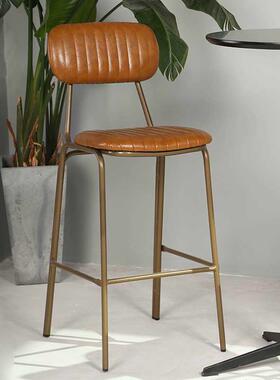 中古风创意复loft休233221闲酒吧餐厅啡靠背吧古椅工业风铁艺咖店