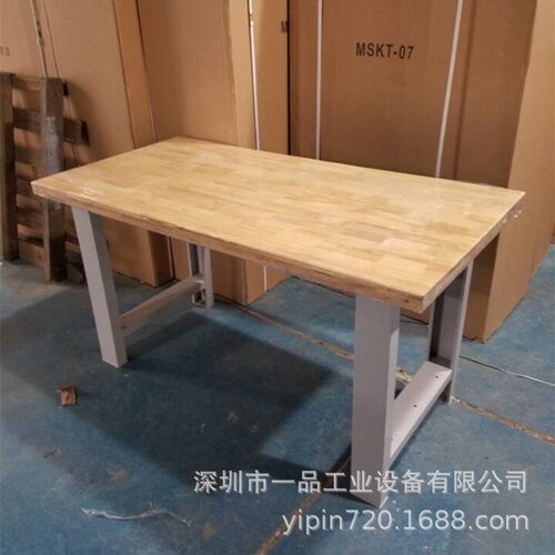 榉木桌面单挂板吊二抽工作台 重型防静电钳工工作台吊二抽操作台