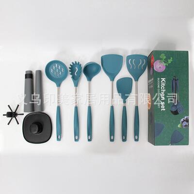 kitch勺ense不t锈钢柄硅胶烹饪铲套装厨锅房EAD厨铲汤勺7件套带