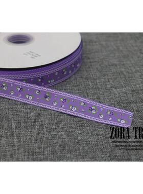 供厂家现货应印罗纹带包装彩丝带BSG礼盒包装彩带小碎花品带宽25m