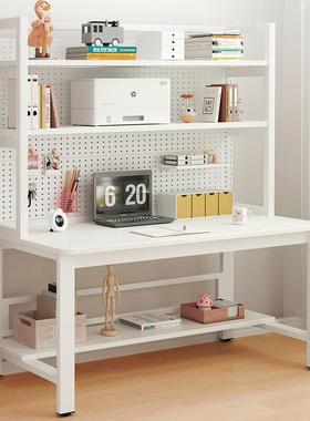 洞洞板电小桌学生家32797脑用书桌书架一体约学简习桌子型置物架