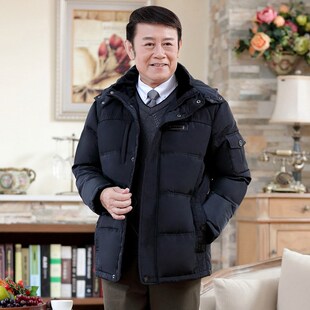 中老年羽绒服男加厚保暖羽绒服老年人羽绒中长款爸爸款宽松外套