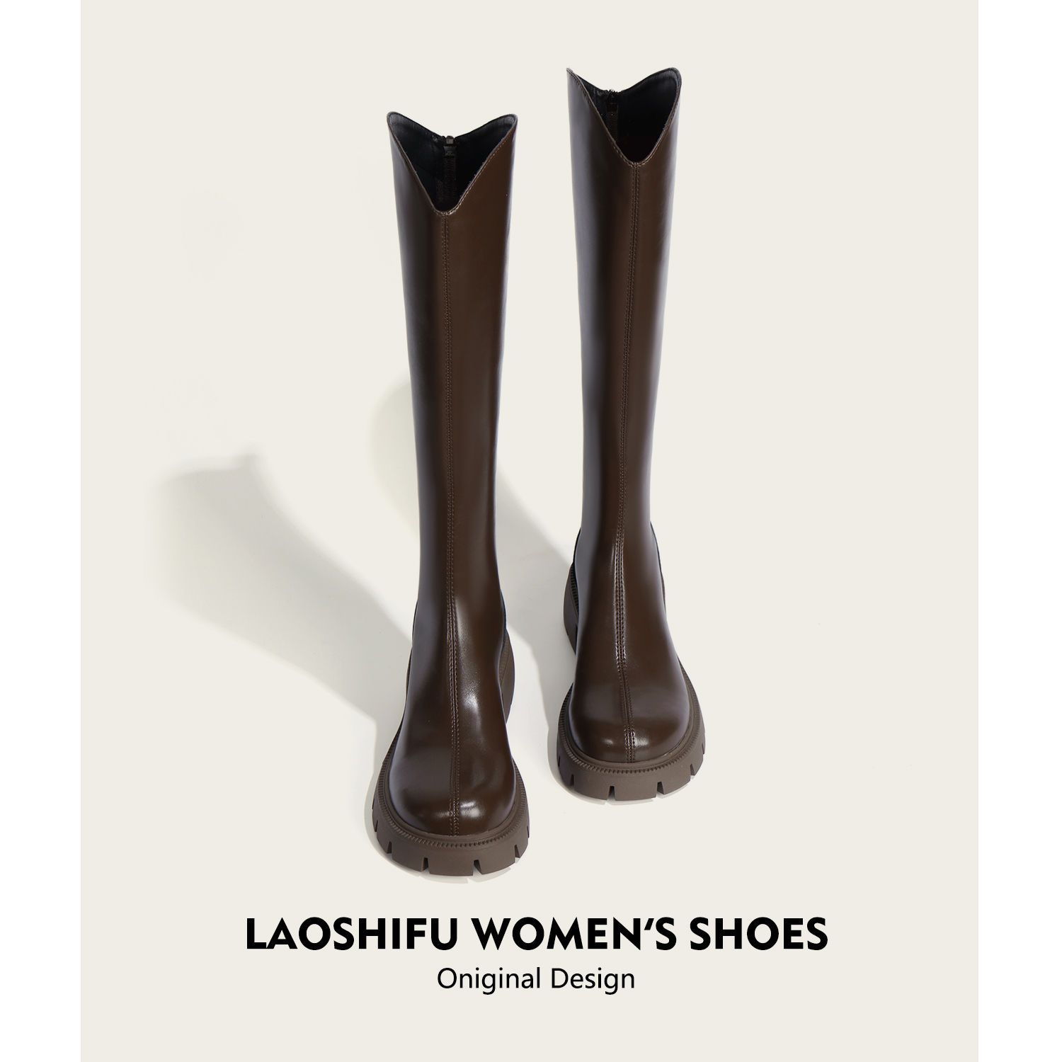 老师傅手工定制真皮V口长