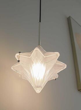 床头吊灯卧室高26667级主感轻奢星卧意式法式创意艺术吊灯小线奶