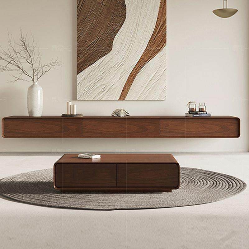 悬空实木壁挂电视柜365视小壁户型窄款悬浮悬挂挂极挂简柜电机柜