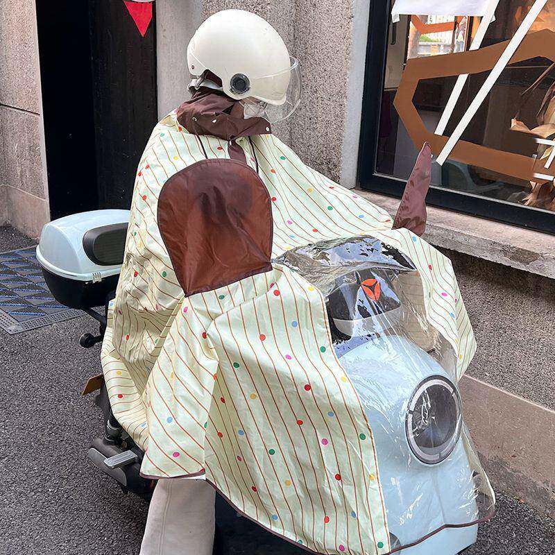 雨可爱波点726摩电动车雨衣全身防暴雨成人电瓶车托车男大女长款