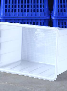塑料箱160L水箱白色方形塑料水产塑养殖运输箱6.ZWQ5斤料水周转箱
