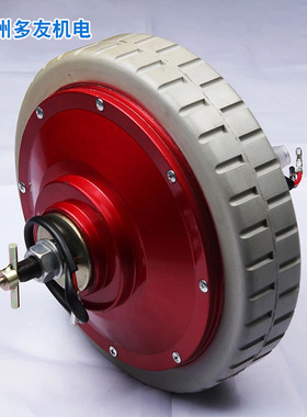 厂家销售1DY-B1红色有刷轮毂电机 DC24V 180W 带电磁刹车轮毂电机