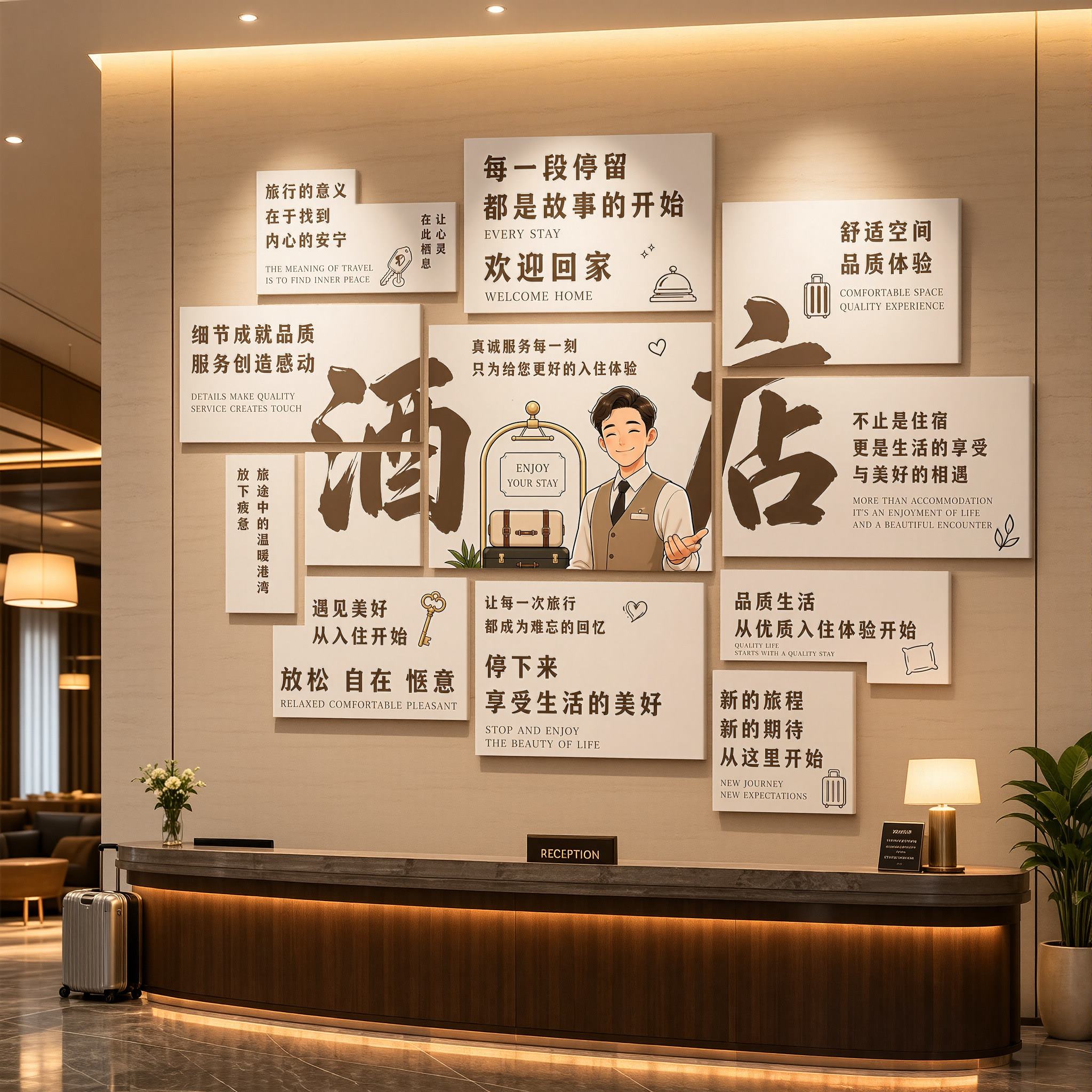 创意酒店装饰墙面宾馆住宿客房网红打卡氛围布置背景墙贴纸挂画