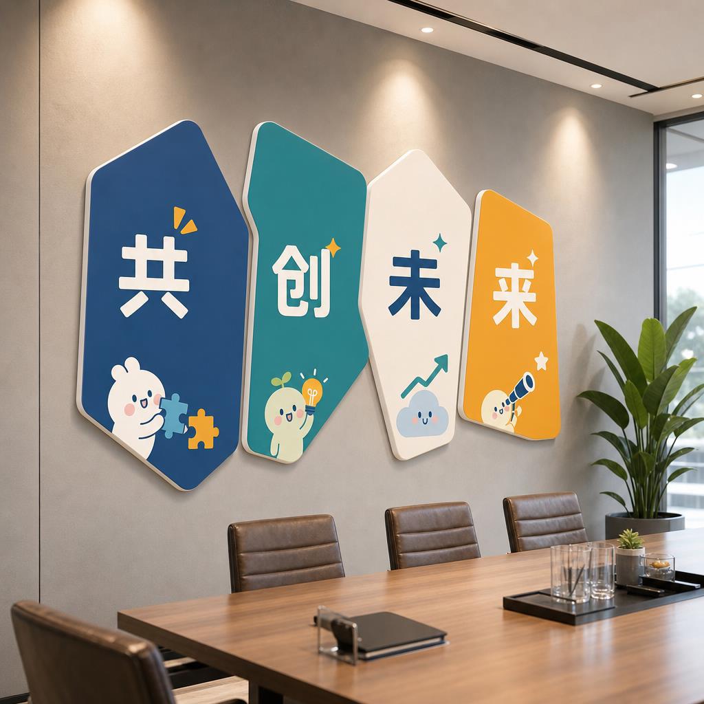 公司会议室墙面装饰墙贴画贴纸办公室氛围布置创意背景墙海报挂画