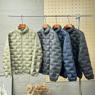 90鸭绒分仓锁绒秋冬男士 全身压胶 立领保暖羽绒服外套 清仓 反季