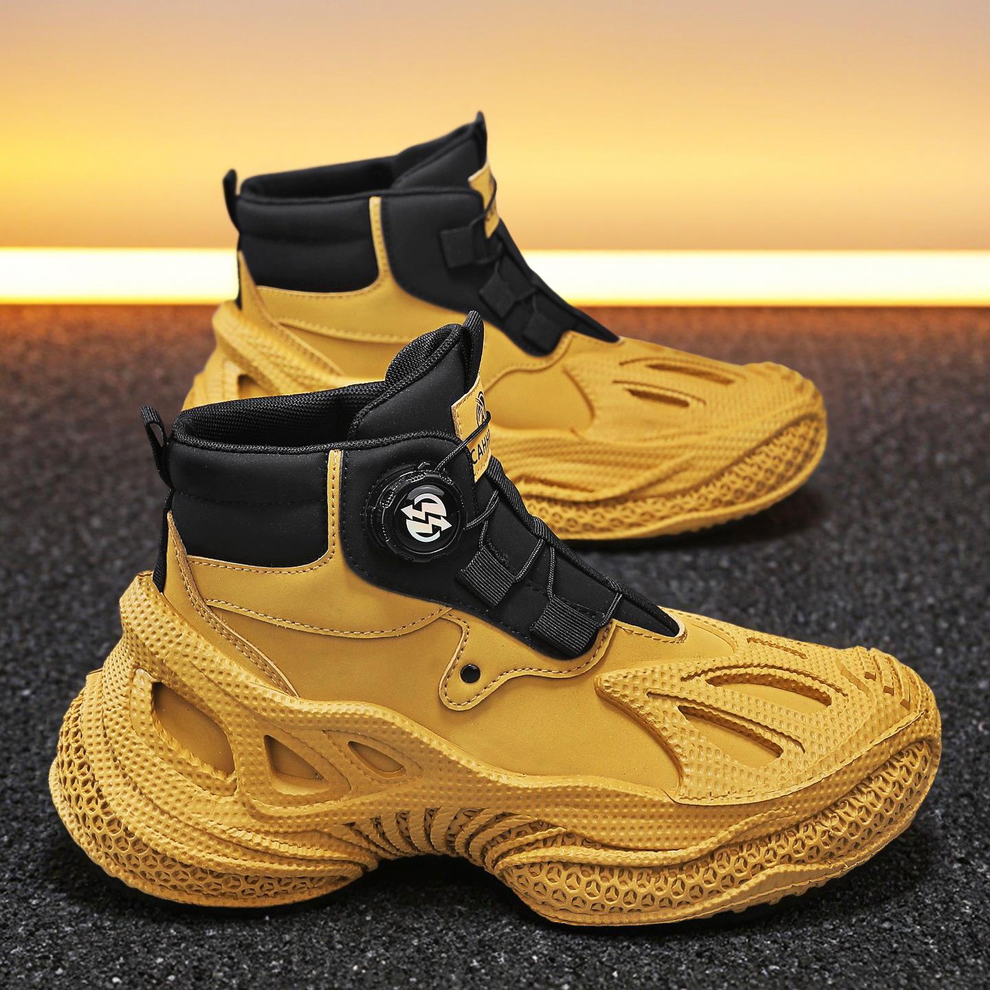 马丁靴男冬季英伦旋转纽