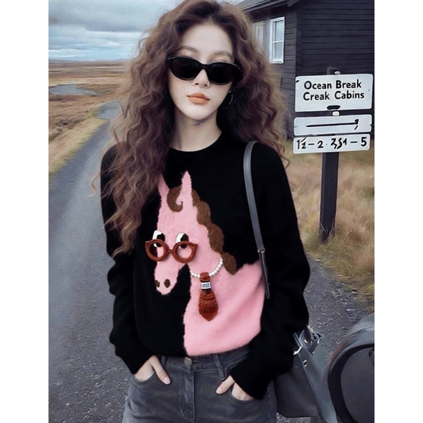 韩系慵懒毛衣女冬季针织衫独特内搭超好看打底衫2026超火减龄上衣