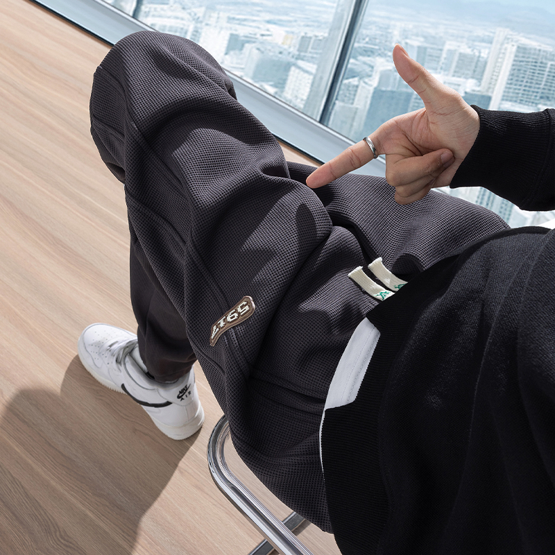 华夫格裤子男士2025新款