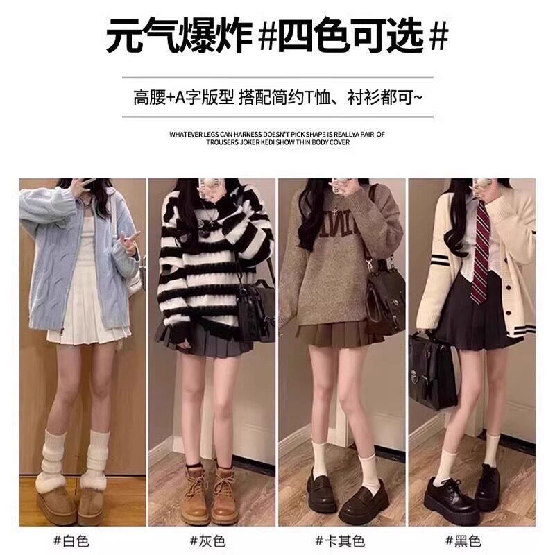 灰色百褶半身裙女春夏季2