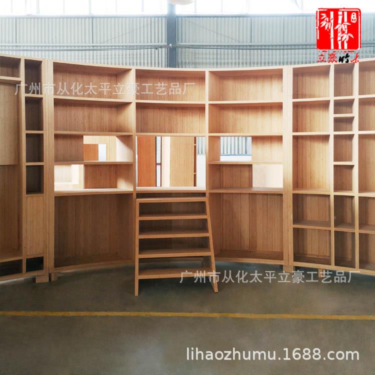 广图州豪竹木厂竹制书柜学校书LH0306A立书架展馆会展柜竹制展架