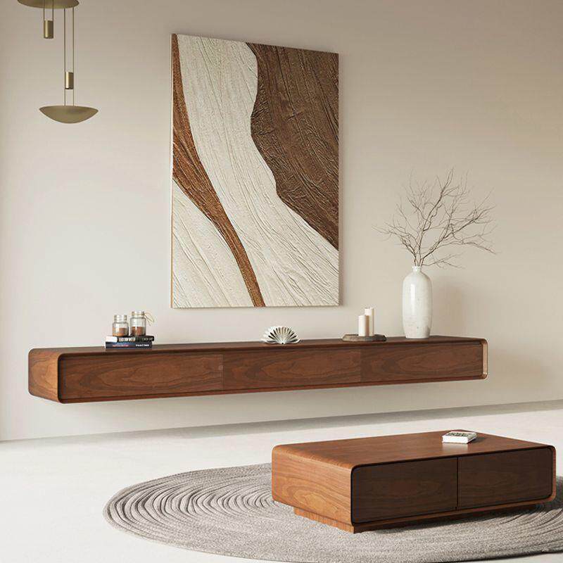 悬空实木壁挂TMI电视柜小户型款悬浮悬挂窄挂壁挂简柜极电视机柜