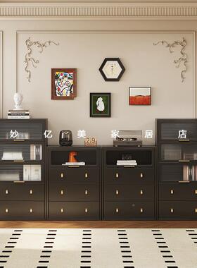 钢制抽屉收纳柜柜置客厅餐厅储物发斗沙物柜靠墙78316餐边柜电视