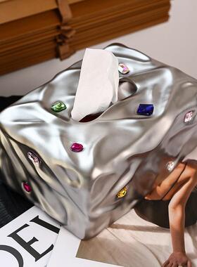 贝20230727汉美轻奢陶纸巾盒创瓷意抽茶纸盒客厅几北纸抽盒摆件一