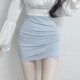 韩国东大门舒适女装 值得入YL气质显瘦褶皱高腰显瘦包臀半身裙