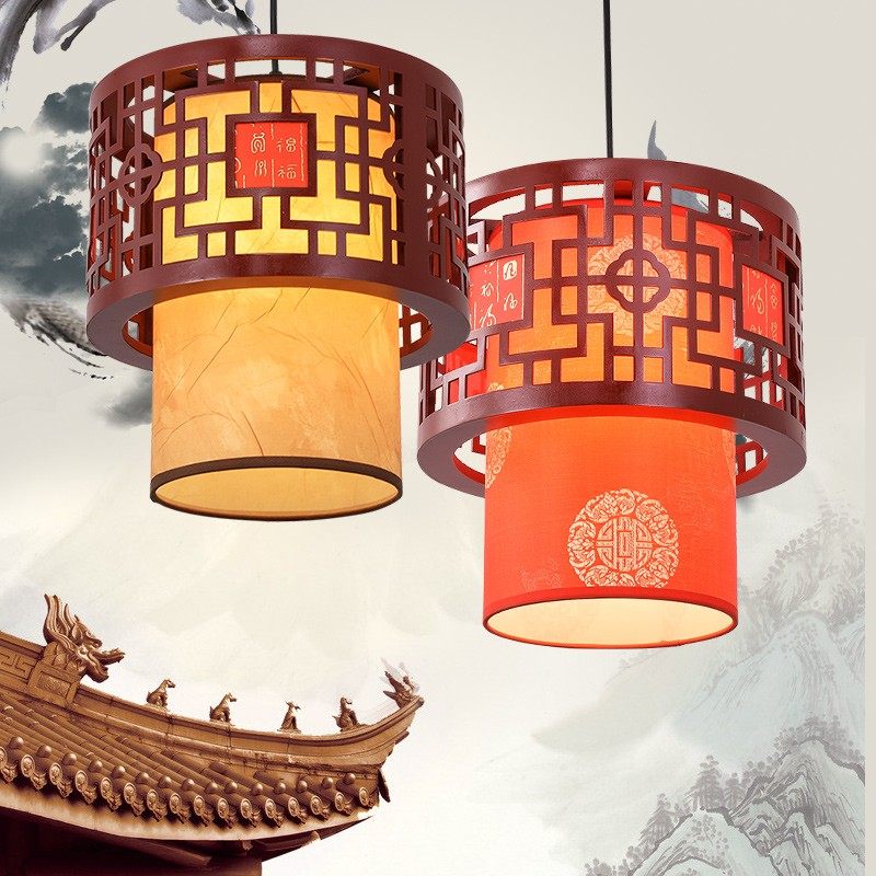 中式小吊灯实木仿古中国风走廊阳台茶楼饭店门口喜庆红色小吊灯,家装灯饰光源,客厅吊灯,淘宝优惠券,粉丝福利购,淘宝优惠卷