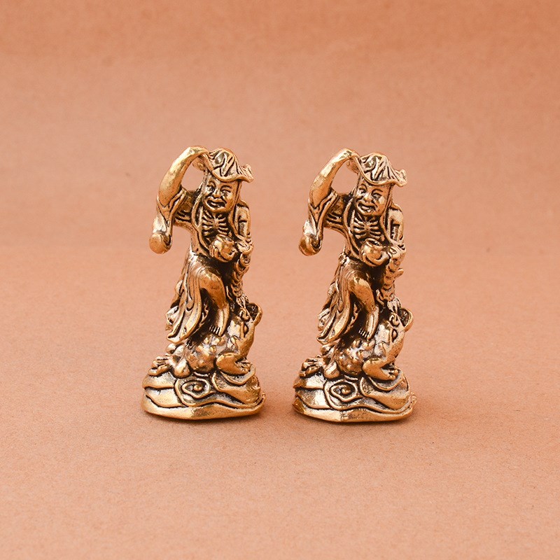 纯黄铜刘海戏金蟾复古老物件家居办公室桌面装饰茶宠工艺品小摆件