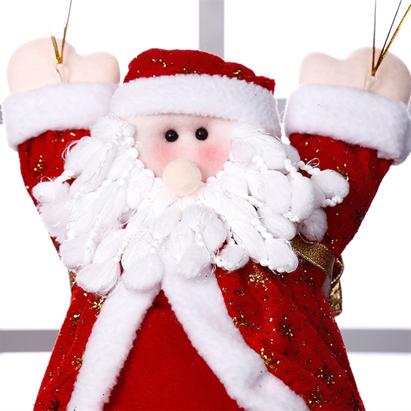 圣诞老人款降落伞雪人娃娃圣诞节公仔款爬绳商场吊顶装饰品挂件