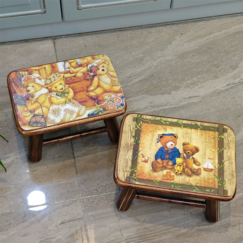 田园风格换鞋凳儿童凳实木小方凳茶几凳欧式木质矮凳方凳新品推荐