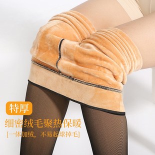 大码 加厚黑丝透肤袜外穿秋冬胖mm200斤加绒光腿神器不掉裆 打底裤