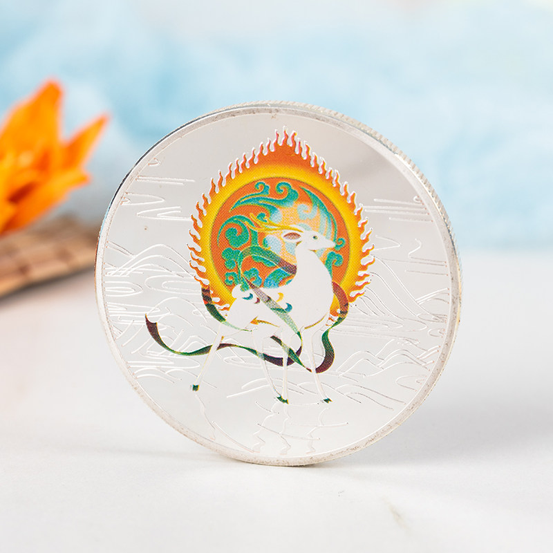 敦煌九色鹿纪念币壁画纪念章飞天文创旅游纪念品甘肃莫高窟金属