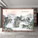 新中式 饰简约山水画 屏风隔断入户玄关客厅卧室酒店实木烤漆折叠装