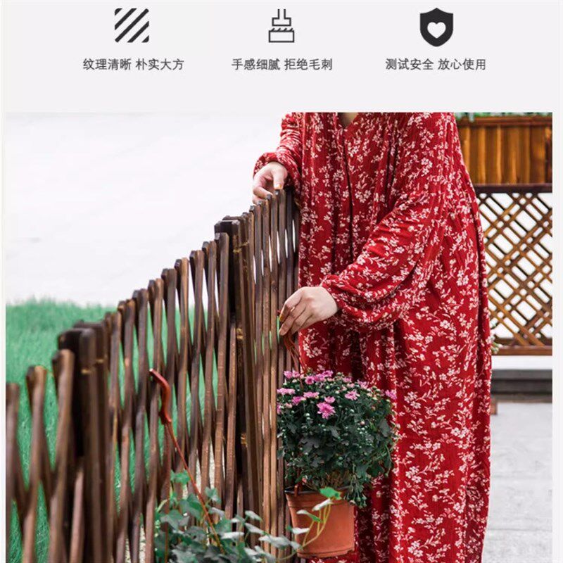 防腐木栅栏花园围栏隔断户外阳台庭院种花网格装饰造景栅栏爬藤架