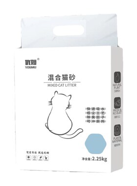 优姆3合1豆腐膨润土混合猫砂除臭结团低尘可冲厕所猫咪用品