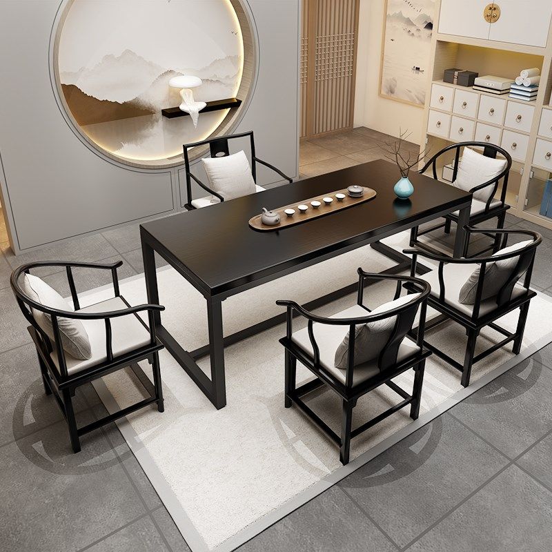 家用实木茶桌中古诧寂风黑色长方形茶馆客厅设计铁艺原木茶几,住宅家具,家用茶台/茶桌,淘宝优惠券,粉丝福利购,淘宝优惠卷