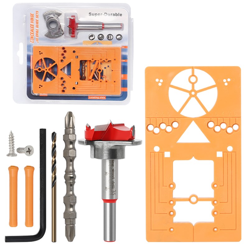 木工可调节35mm铰链打孔器橱柜木板合页安装铰链开孔辅助器套装