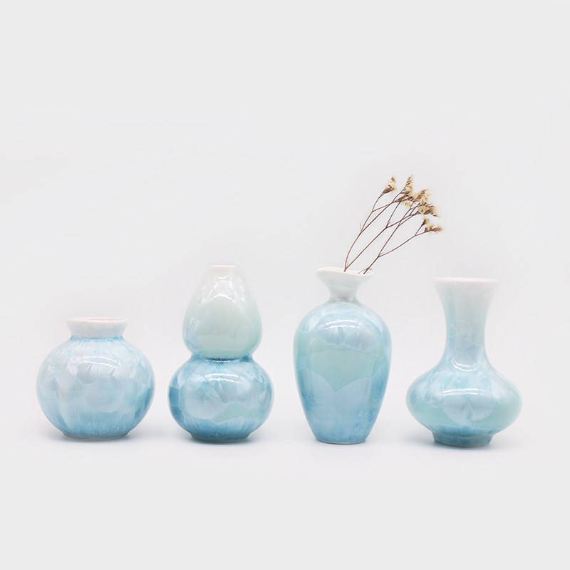 新中式创意陶瓷小花瓶蓝色艺术摆设个性客厅茶几插花装饰品摆件,家居饰品,花瓶,淘宝优惠券,粉丝福利购,淘宝优惠卷