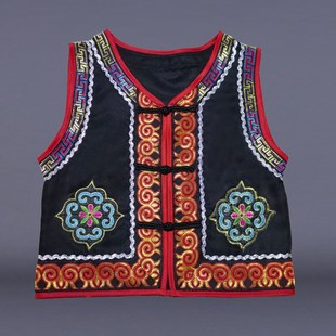 少数民族三月三儿童马甲研学壮族苗族侗族马夹男女成人彝族演出服