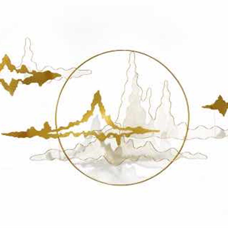 新中式网山金属立体壁饰客厅餐厅样板房背面墙装饰品挂饰墙壁挂件