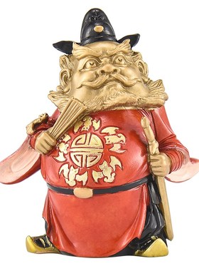 铜掌柜钟馗摆件黄铜小钟馗手把件职场防小人办公室工位桌面装饰品