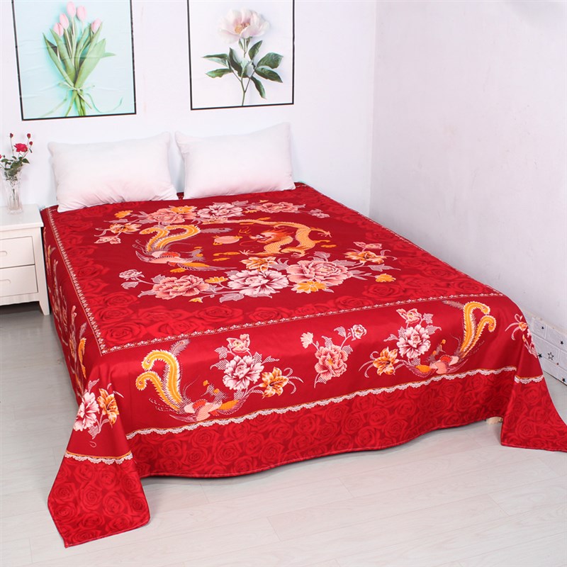 加厚磨毛床单定位大版被单中年人老款国民亲肤柔软婚庆单人双人款
