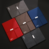 商务皮面a5红色笔记本本子定制高颜值日记本刻名字印logo记事本文