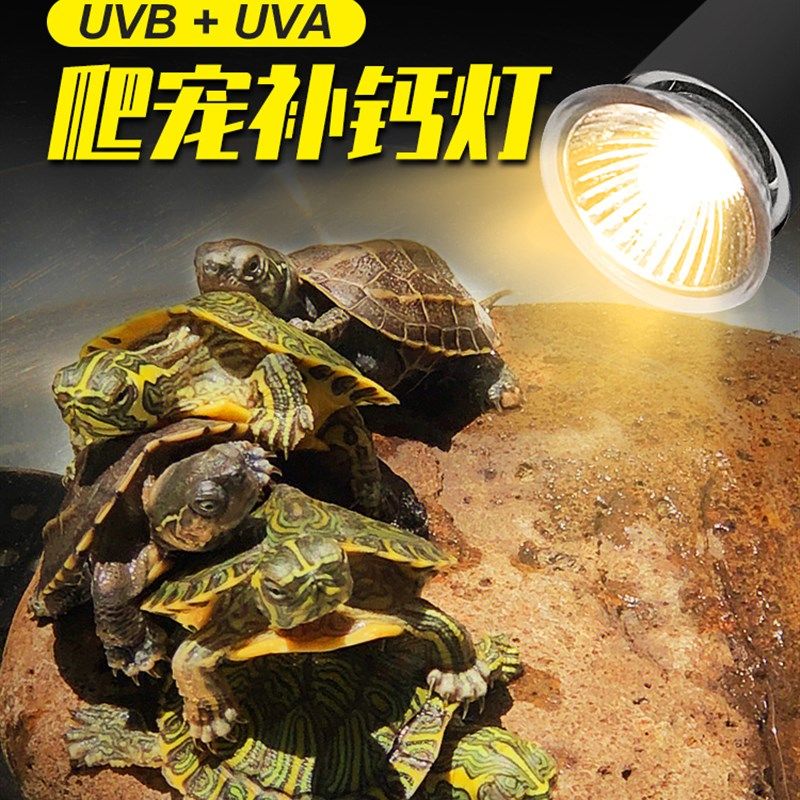 乌龟晒背灯全光谱太阳灯uvb龟缸专用照背灯uva爬宠补钙加热保温灯