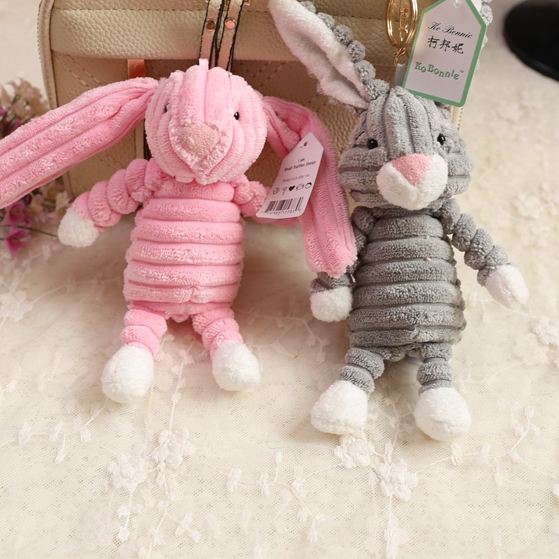 线圈动物钥匙扣毛绒兔子小猪公仔玩偶书包挂件汽车摆件钥匙链男女