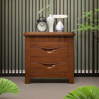 实木床头柜经济型家用宿舍卧室实木储物柜胡桃色迷你床边柜收纳柜