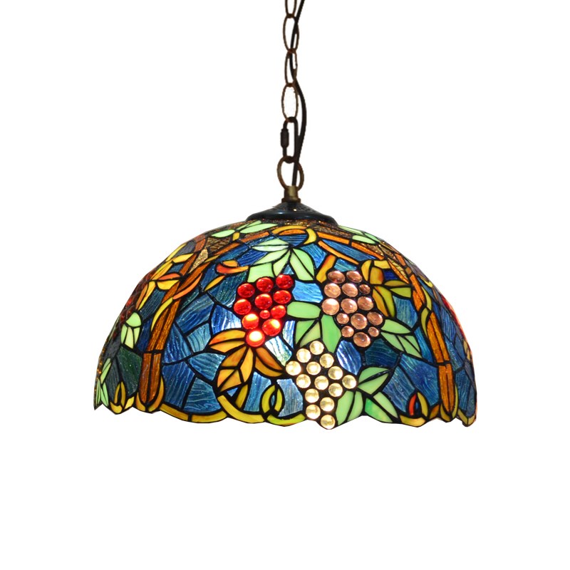 欧美式过道美式乡村田园酒店餐厅艺术玫瑰花复古创意红色玻璃吊灯