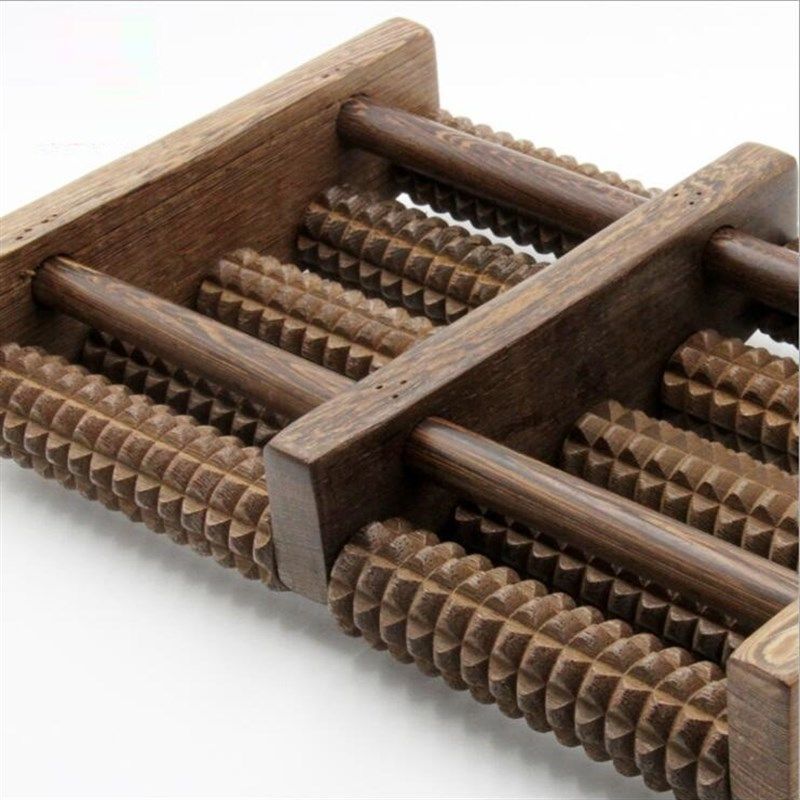 实木鸡翅木脚底按摩器脚部足部滚轮式木质家用穴位搓排足底按摩器