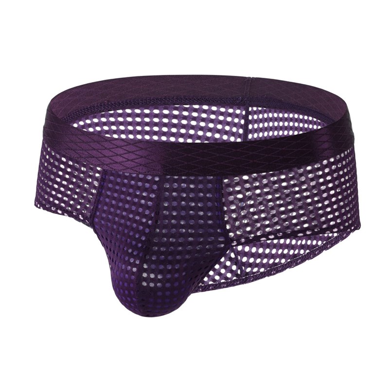 宽边男士大囊袋三角网孔网眼内裤性感透气镂空网纱半透明裤衩裤头