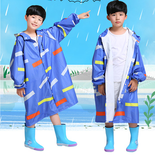 儿童雨衣连体防水大童雨披女男童小学生带大书包位厚户外女小孩